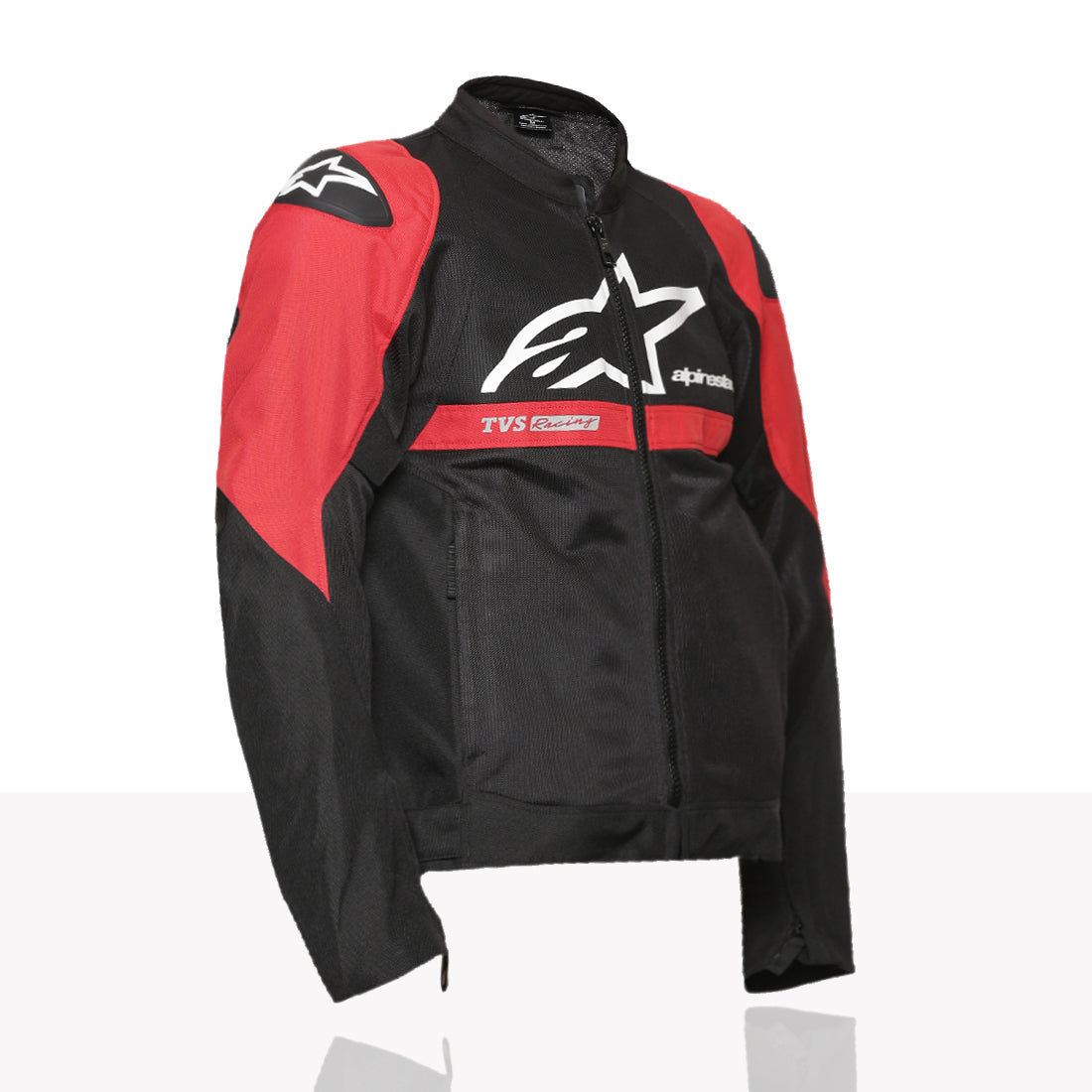 TVS Racing x Alpinestars Riding Jacket with CE Level 2 Nucleon Plasma Armor, 600D Abrasion Resistant Shell, Breathable Mesh Panels, Reflective Visibility, Pre Curved Sleeves Motorcycle Protective Gear
